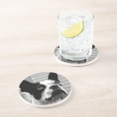 Boston-Terrier-HundeUntersetzer Sandstein Untersetzer (Seite)