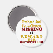 Boston Terrier & Husband Vermisst Rewards für Bost Magnet (Vorderseite/Rückseite)