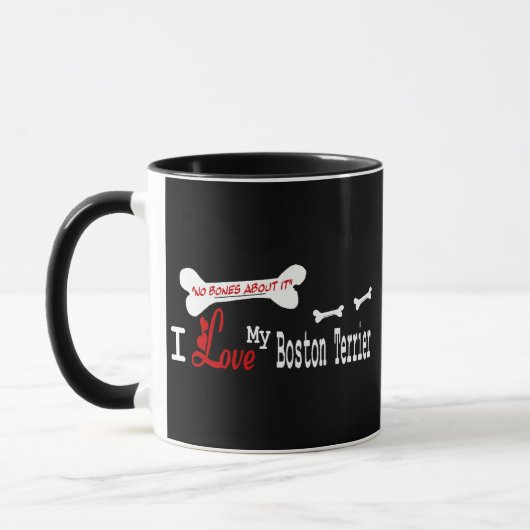 Boston Terrier (I-Liebe) Tasse (Links)