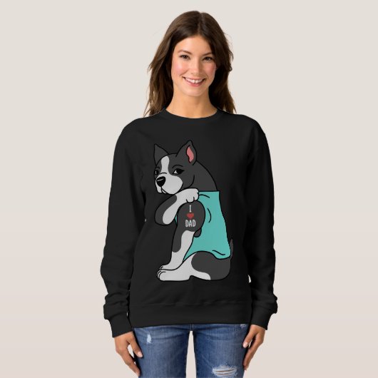 Boston Terrier I Liebe Vater Sweatshirt (Vorne ganz)