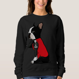 Boston Terrier I Liebe Vater Tattoo Funny Boston T Sweatshirt