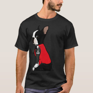 Boston Terrier I Liebe Vater Tattoo Funny Boston T T-Shirt