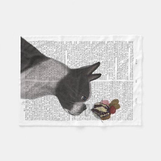 Boston Terrier Ice Cream Fleecedecke (Vorderseite (Horizontal))