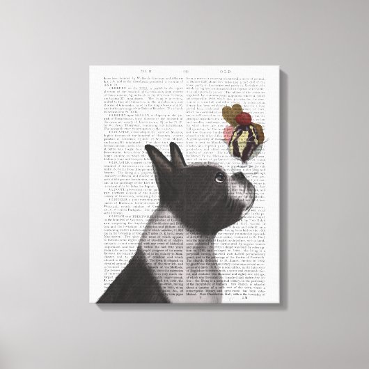 Boston Terrier Ice Cream Leinwanddruck (Vorderseite)