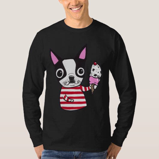 Boston Terrier Ice Cream T-Shirt (Vorderseite)