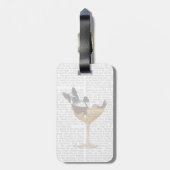 Boston Terrier im Cocktail-Glas 2 Gepäckanhänger (Rückseite vertikal)