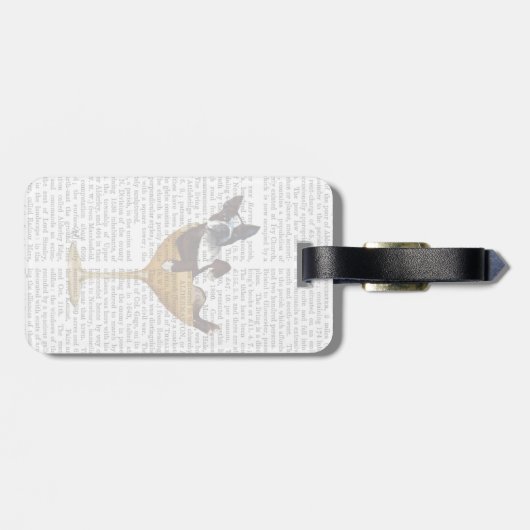 Boston Terrier im Cocktail-Glas 2 Gepäckanhänger (Rückseite horizontal)