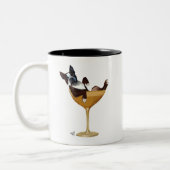 Boston Terrier im Cocktail-Glas 2 Zweifarbige Tasse (Links)
