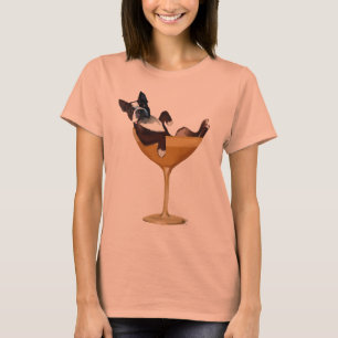 Boston Terrier im Cocktail-Glas T-Shirt
