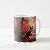Boston Terrier im Herbst Leaves Fall Inspiriert Kaffeetasse (VorderseiteRechts)