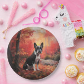 Boston Terrier im Herbst Leaves Fall Inspiriert Pappteller (Party)