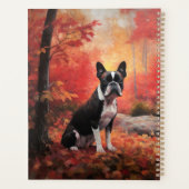 Boston Terrier im Herbst Leaves Fall Inspiriert Planer (Rückseite)