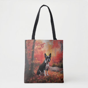 Boston Terrier im Herbst Leaves Fall Inspiriert Tasche