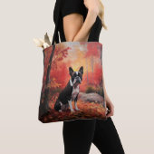 Boston Terrier im Herbst Leaves Fall Inspiriert Tasche (Von Nahem)