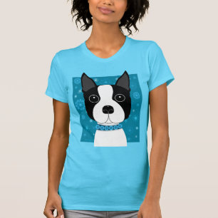 Boston Terrier im Winter T-Shirt