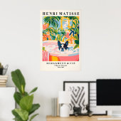 Boston Terrier in Bathtub Art Print Matisse Style Poster (Heimbüro)