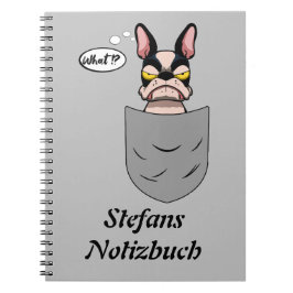 Boston Terrier in Brusttasche, lustig Notizblock