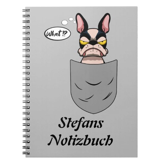 Boston Terrier in Brusttasche, lustig Notizblock (Vorderseite)