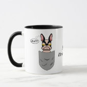 Boston Terrier in Brusttasche, lustig Tasse (Links)