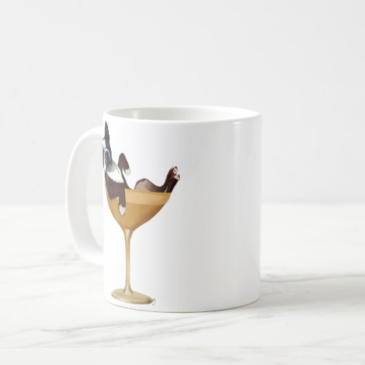 Boston Terrier in Cocktail Glass Kaffeetasse (Vorderseite Links)