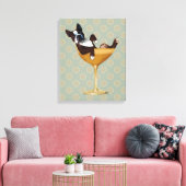 Boston Terrier in Cocktail Glass Leinwanddruck (Insitu (Wohnzimmer))