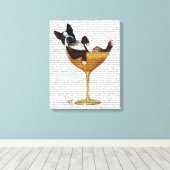 Boston Terrier in Cocktail Glass Leinwanddruck (Insitu (Holzboden))