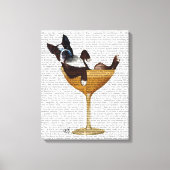 Boston Terrier in Cocktail Glass Leinwanddruck (Vorderseite)