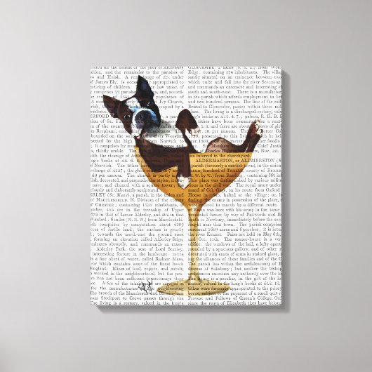 Boston Terrier in Cocktail Glass Leinwanddruck (Vorderseite)