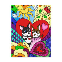 Boston Terrier in Doodle-Muster personalizable