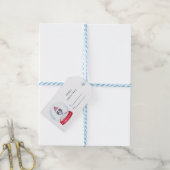 Boston Terrier in einem Schneeweltgeschenk Geschenkanhänger (Mit Garn)