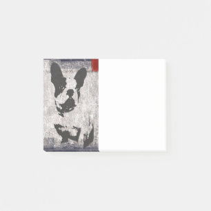 Boston Terrier in Schwarz und Weiß Post-it Klebezettel