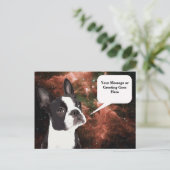 Boston Terrier in Space Postcard Postkarte (Stehend Vorderseite)