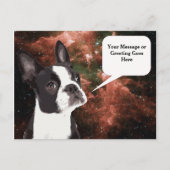 Boston Terrier in Space Postcard Postkarte (Vorderseite)