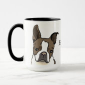 Boston Terrier Individualisierbare Tasse (Links)