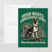 Boston Terrier Irisches Erbe Stolz Postkarte (Vorne/Hinten)