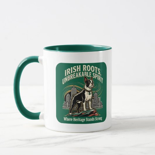 Boston Terrier Irisches Erbe Stolz Tasse (Links)