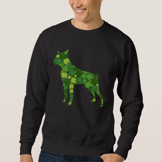 Boston Terrier Irish Green Shamrock C  St Patricks Sweatshirt (Vorderseite)