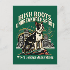 Boston Terrier Irish Heritage Pride Postkarte