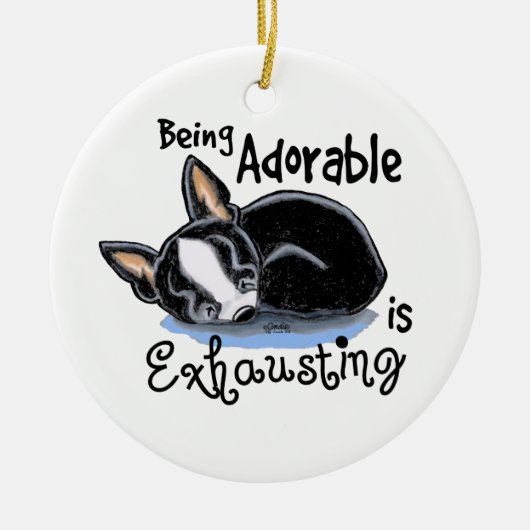 Boston Terrier ist bezaubernd Keramikornament (Vorne)