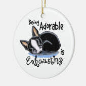 Boston Terrier ist bezaubernd Keramikornament (Links)