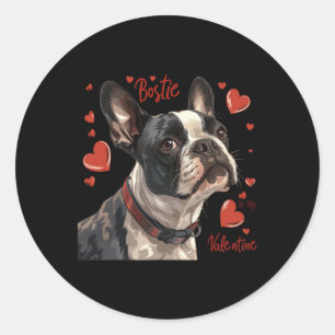 Boston Terrier ist mein Valentinstag Süßer Besitze Runder Aufkleber
