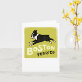 Boston Terrier Karte (Gelbe Blume)