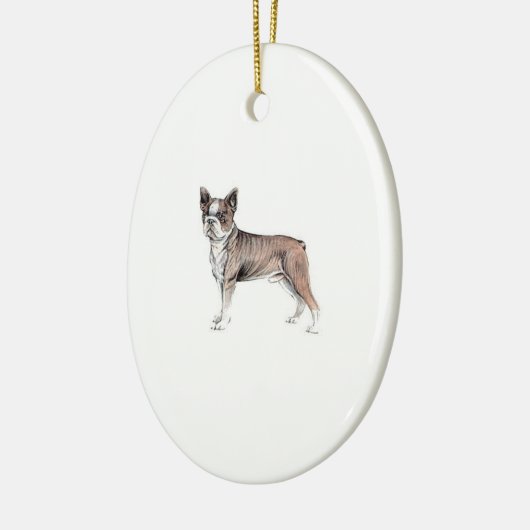 Boston Terrier Keramik Ornament (Links)