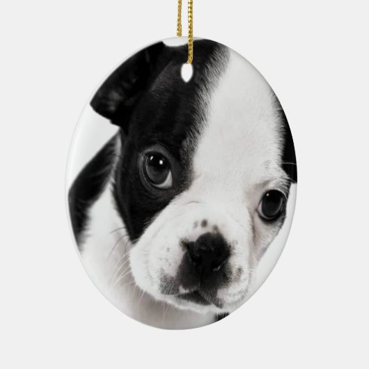 Boston Terrier Keramik Ornament (Rechts)