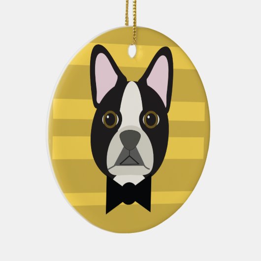 Boston Terrier Keramik Ornament (Rechts)