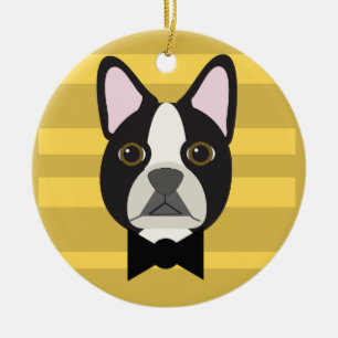 Boston Terrier Keramik Ornament