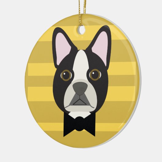 Boston Terrier Keramik Ornament (Links)