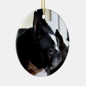 Boston-Terrier Keramik Ornament (Rechts)