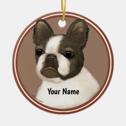 Boston Terrier Keramik Ornament (Vorne)