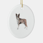 Boston Terrier Keramik Ornament (Rechts)